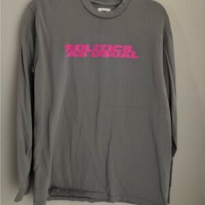 Sneaker politics Gray Long Sleeve Shirt with Pink Graphic